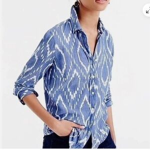 J.Crew Sunfaded Ikat Button Down Shirt
